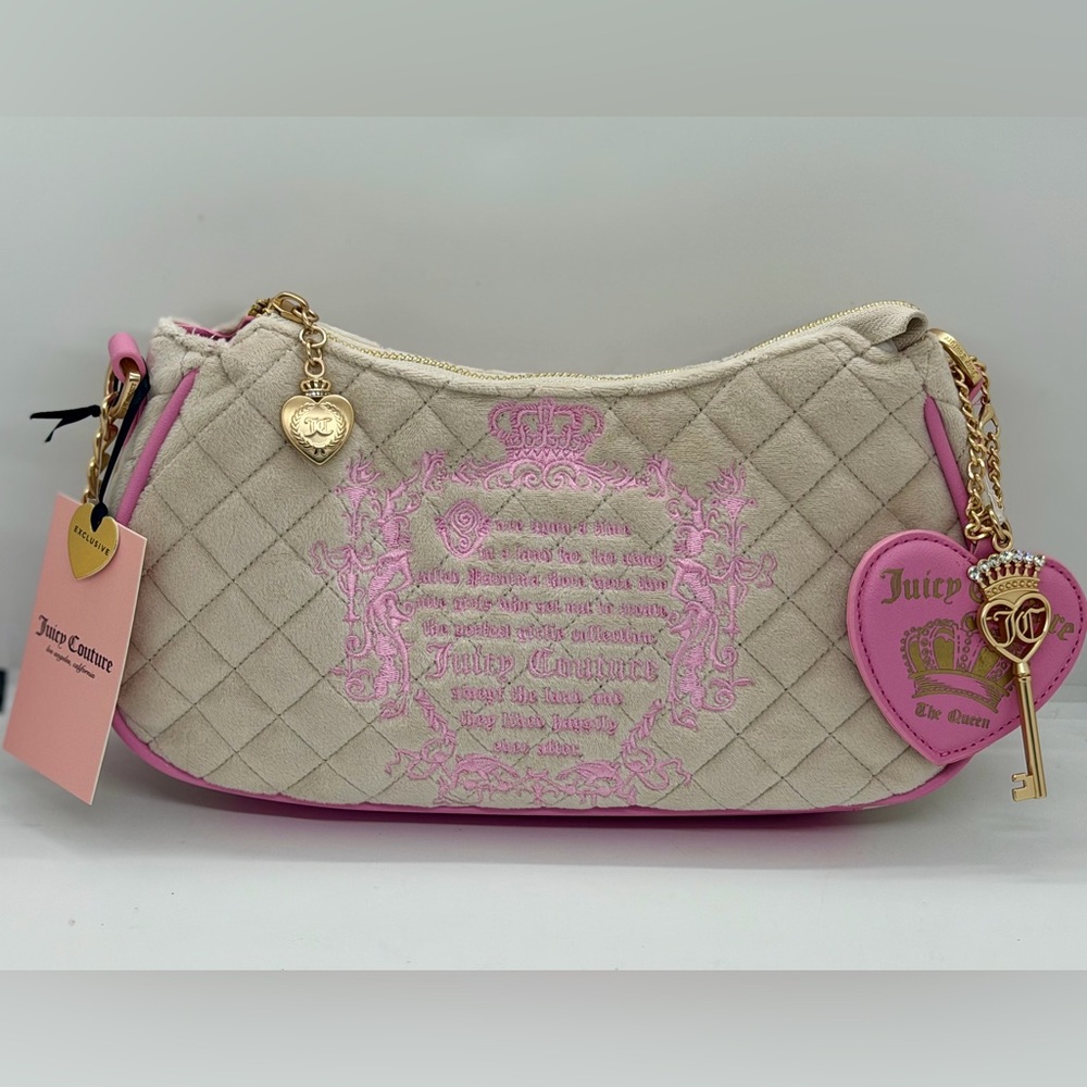 Juicy Couture Tale Sandstone Quilted Shoulder Bag